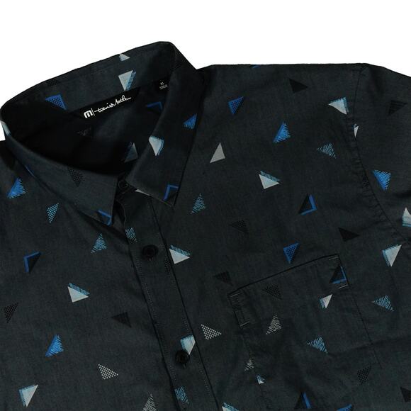 Travis Mathew Geometric Button Up Short Sleeve Cotton Shirt XL - Picture 3 of 7